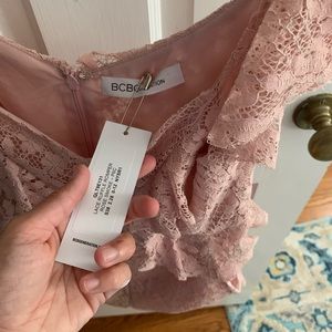 BCBG pink Lace Romper